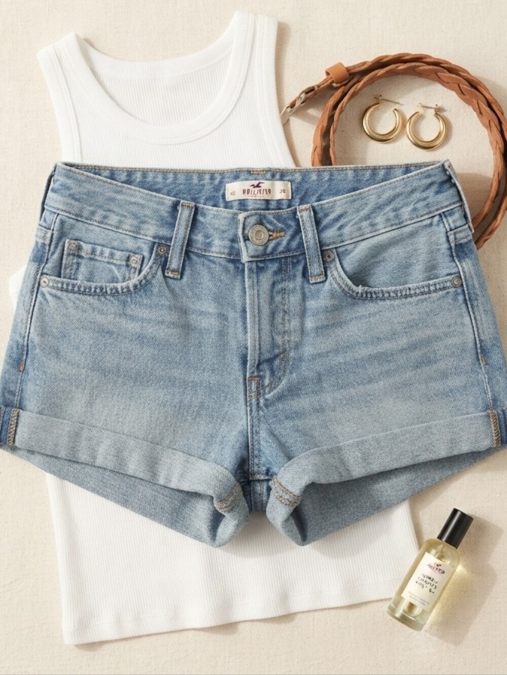 Hollister Light Wash Denim Shorts